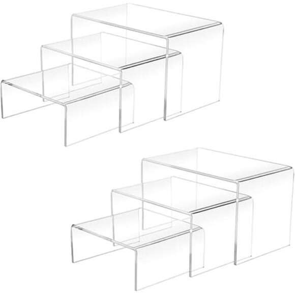 2 Sets Acrylic Display Risers(3",4",5") Clear Product Stand,Cupcakes Holder - Picture 7 of 7